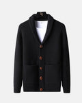 Wayne - Lapel Button Cardigan Sweater